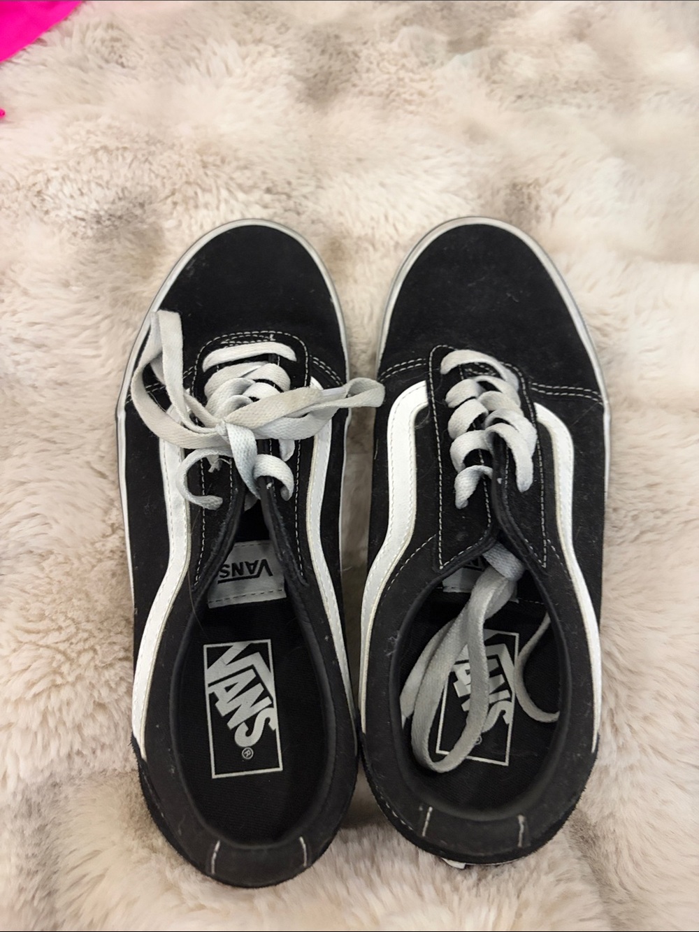 Vans Black and White Low-Top Skate Sneakers